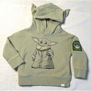 Baby Gap Star Wars Toddler Boys Green Baby Yoda Sweatshirt Hoodie Size 3T